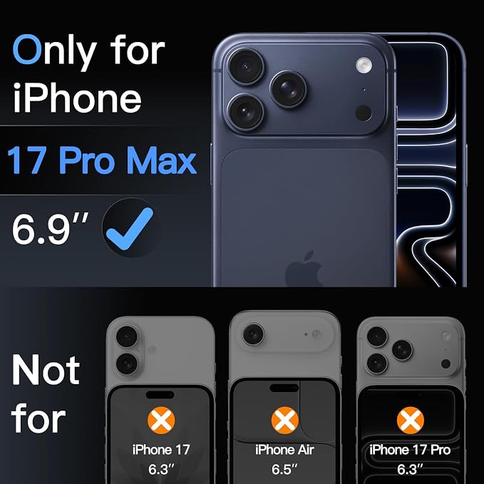 JETech Camera Lens Protector for iPhone 17 Pro Max, Clear, 3-Pack | 9H Tempered Glass, HD Clear, Anti-Scratch Protection, Night Shot Compatible, Case-Friendly - Image 2