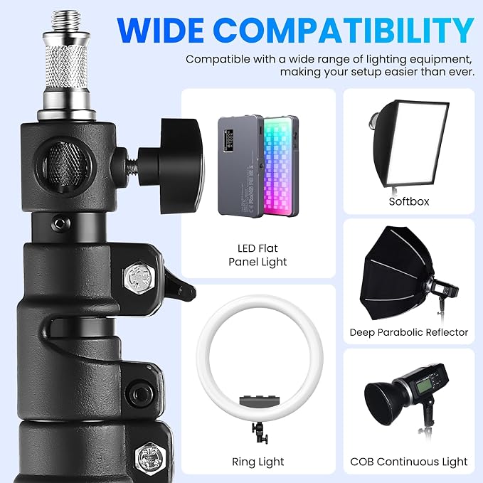 Ring Light Wall Mount with Phone Holder 19'', 45.7" Triangle Boom Arm | Rotatable Wall Mounted Light Stand for Photography Lighting Studio, Live Streaming, Salon, Barber Light, Beauty Tattoo Light - Image 4