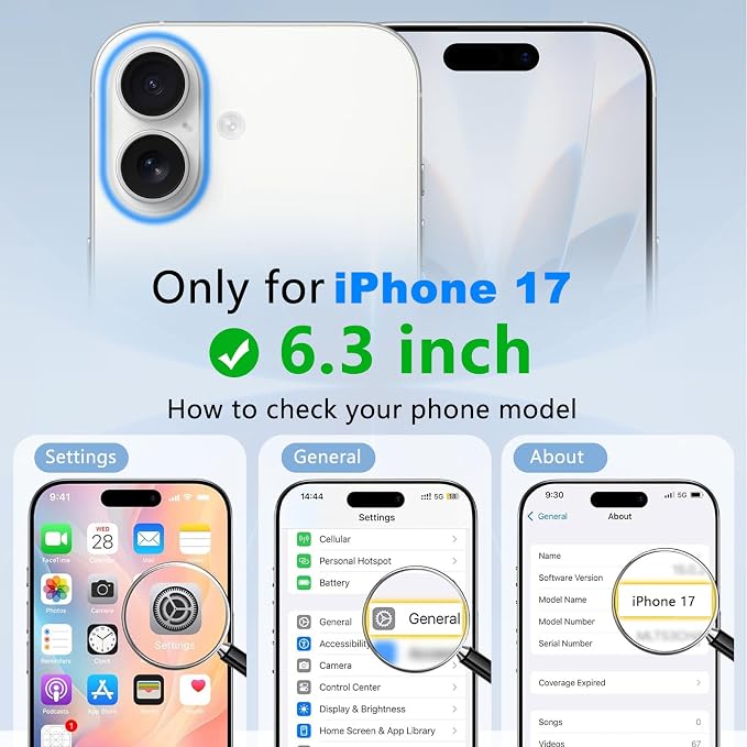 BENTOBEN Magnetic for iPhone 17 Case, Cute Wavy Full Camera Protection [Compatible with MagSafe] Translucent Matte Anti-Slip Bumper Women Girls Boys Protective Cover for 17 6.3", Black - Image 3