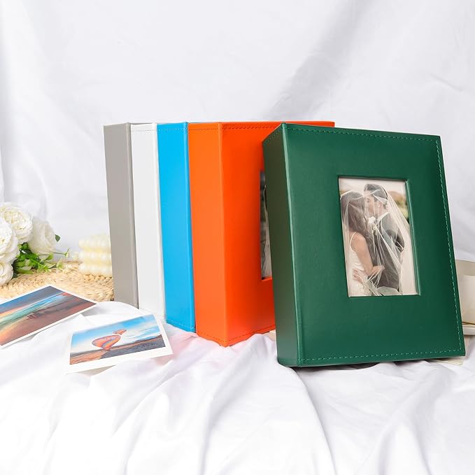RECUTMS Photo Album 4x6 200 Photos Leather Vacation Memory Book Dark Green | Black Pages, Horizontal Pockets, Small Albums for Family Wedding Travel, DIY Front Window, Baby Photobook, Slip-in Picture - Image 7