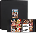 Extra Large Capacity 4x6 Photo Album, Holds 1000 Photos, Black | Linen Hardcover, Horizontal & Vertical 4x6 Pockets, Removable Acid-Free Pages, Front Display Window, Family, Wedding & Travel by Xfveiwoo