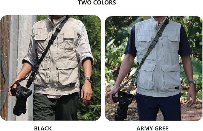 Camera Shoulder Strap Quick Release with Safety Tether, Unique Adjustable Camera Neck Strap for Nikon for Sony for Canon for Olympus DSLR Camera - Army Green - Image 7