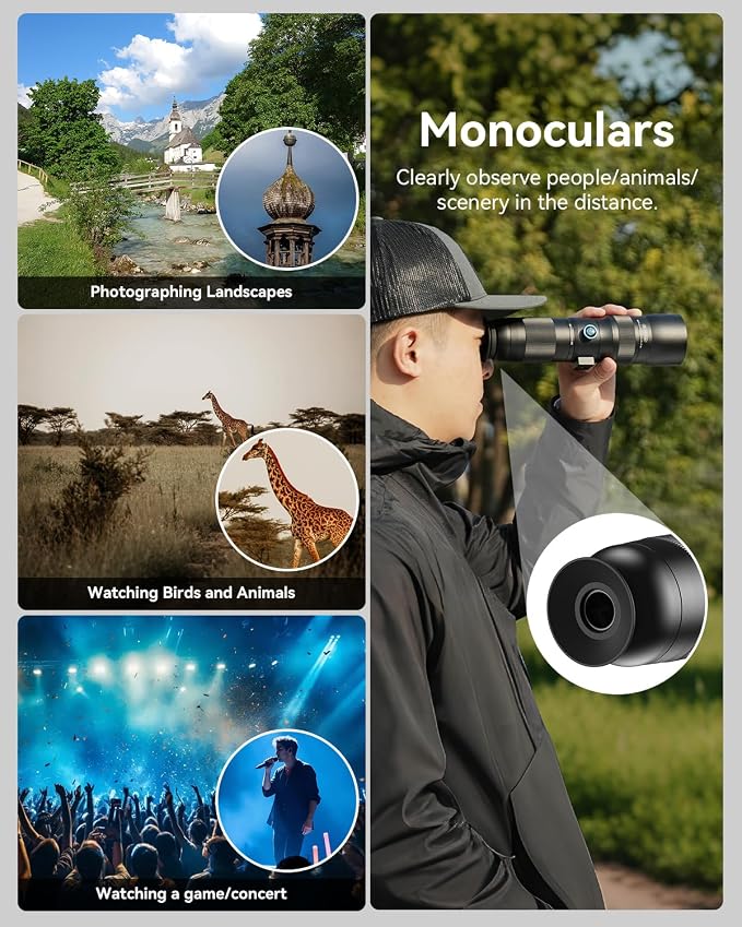 20-60X Zoom Telephoto Lens for iPhone 17 Air, Evil Eye High Power HD Telephoto Phone Lens with Phone Case - Image 6