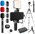 Movo iVlogger-PRO Wireless Vlogging Kit for iPhone/Android | Fullsize Tripod, YouTube Starter Kit with Wireless Microphone, Tripod, LED Light for Content Creators by Movo