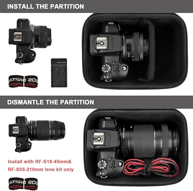 GWCASE Compact Hard Case for Canon R100 R50, RF-S18-45mm & 55-210mm Kit, S | Exclusively for Canon EOS R100 & R50 Mirrorless; Fits Body + RF-S18-45mm or RF-S55-210mm Lens; Not for Video Cameras,Box Only - Image 5