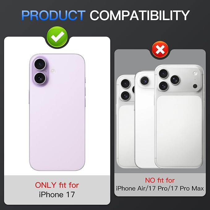 Suoman for iPhone 17 Camera Lens Protector, Bling Glitter Independent Metal Crystal Tempered Glass Camera Lens Cover [Strong-Adhesion][Does not Affect Night Shots] -Purple - Image 2