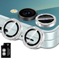 for Samsung Galaxy Z Flip 7 Camera Lens Protector, Individual Metal Ring Tempered Glass Lens Cover, [Strong Adsorption] Scratch Resistant Ultra-Thin HD Clear Lens Cover, 1 Set-Silvery Sparkly by Btscase