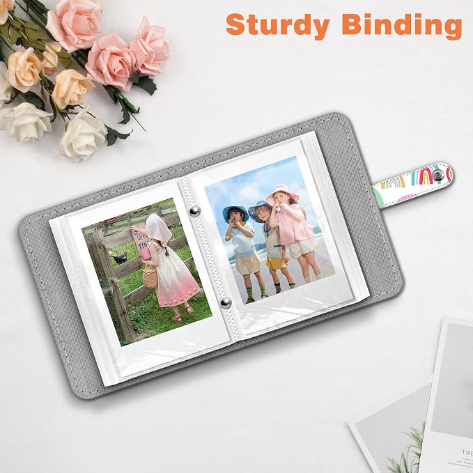 Fintie Mini Photos Album Book for 2x3 Inch Films - 52 Pockets Small Albums | For Fujifilm Instax Mini, Polaroid Hi-Print Pictures, Portable Kpop Photocard Holder, Travel Memory Book, Dreamy Rainbow - Image 5