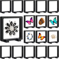 Harloon 12 Pcs 3D Floating Display Case, Black, 4.3 x 4.3 x 0.8, Square | 3D Floating Frame for Challenge Coins, Medallions, Fossils, Gemstones, Jewelry, Collectibles Shadow Box Display Holder by Muasung