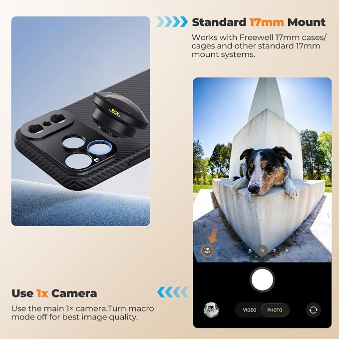 Freewell 8mm Fisheye Lens for 17mm Mount Phone Case | 220° Ultra-Wide Angle, 0.5m Focus Distance – Perfect for Creative Shots - Image 5