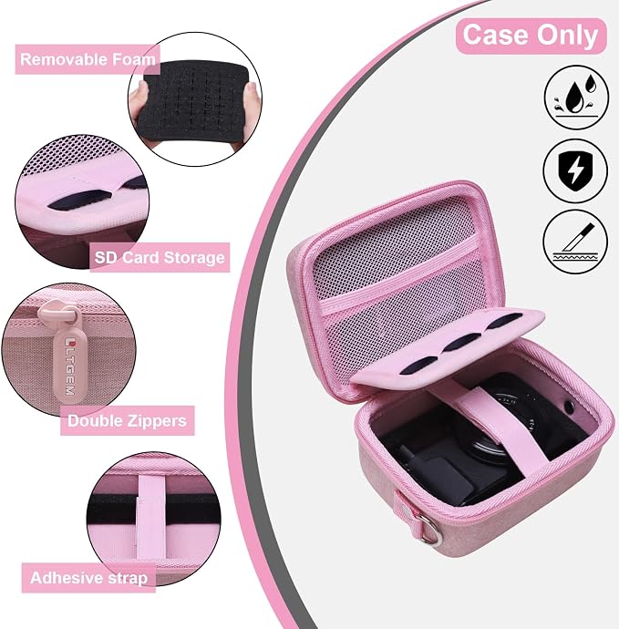 Camera Case Bag Compatible with Canon PowerShot G7 X Mark III, Mark II, SX740 HS, Sony ZV-1, KODAK PIXPRO WPZ2 Digital 4K Vlogging Camera, Point and Shoot 4K Video Camera Bag, Pink (Case Only) - Image 5