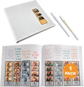 2x6 Photo Strip Album, White Cover White Pages, 2 Gel Pens | Leather-cover photo strip scrapbook journal holds 2x6 photos. Album guest book for weddings, graduations, anniversaries. by PhotoBoothNook