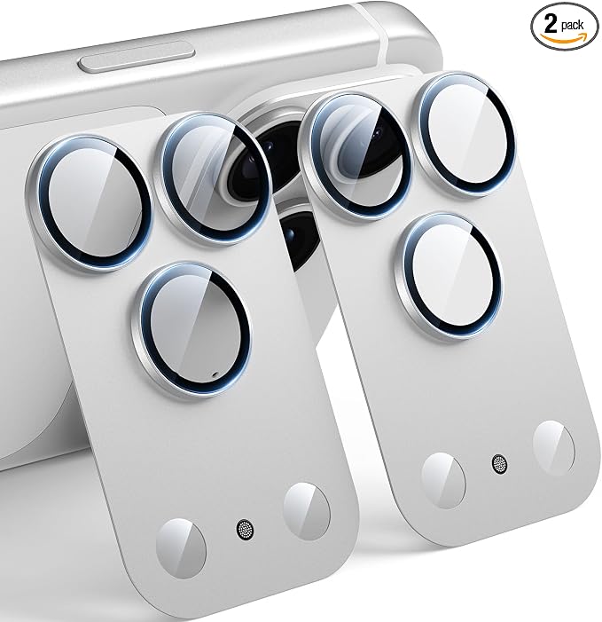 TAURI 2 Pack for iPhone 17 Pro Max Camera Lens Protector, Silver | Full Coverage Military-Grade Shatterproof, Upgrade AR Anti-Reflection Ultra Clear Transmission & Case Friendly by TAURI