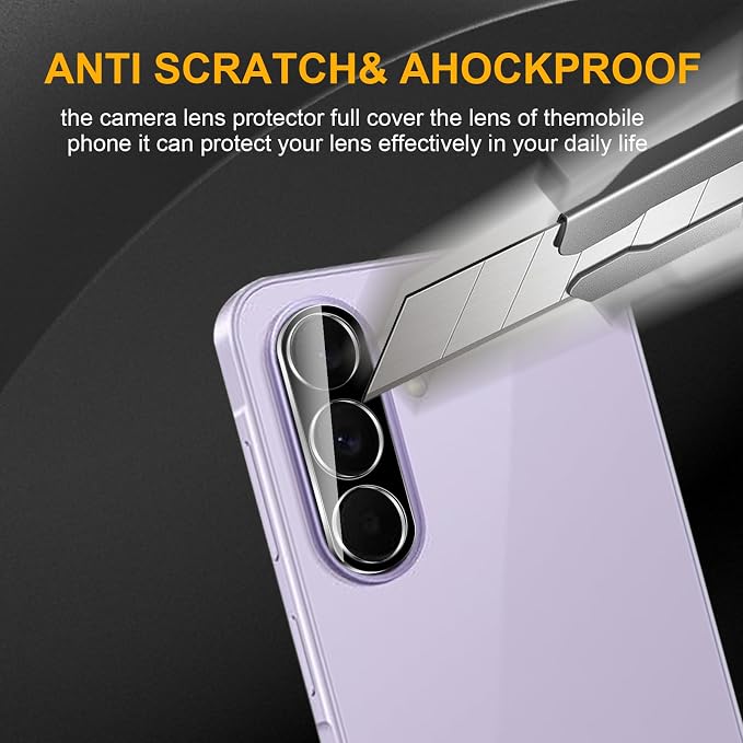 3 Pack Camera Lens Protector for Samsung Galaxy A57/A37 5G | Tempered Glass,Anti-Fingerprint,9H Hardness,Scratch Resistant,Easy to Install,Bubble Free,HD Clarity - Image 4