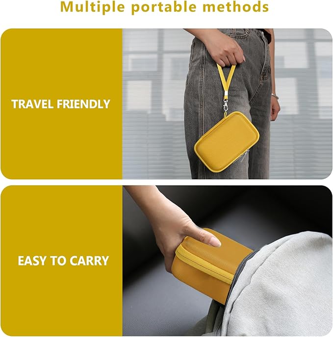 Carrying Case for Canon PowerShot SX740 HS, SX730 HS Camera, Yellow | SX720 HS, SX620 HS, G7 X Mark III, G7 X Mark II Digital Camera, Storage Holder Travel Bag with Mesh Pocket for Battery Pack - Image 6