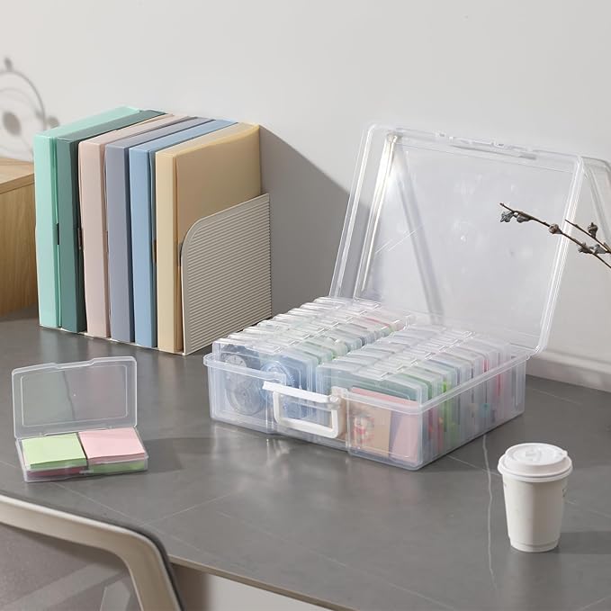 novelinks Photo Storage Boxes with Handle, Photo Organizers and Storage | 1Pack Clear, Photo Albums 4x6 Pictures, Photo Cases, Classroom Organization, Index Card Box, Photo Card Holder, Seed Storage - Image 3