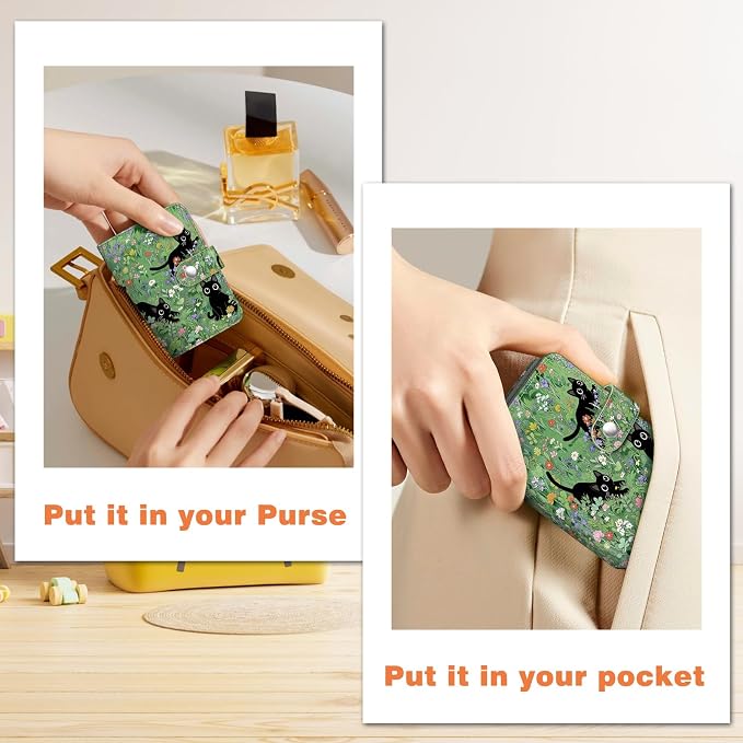 Fintie Mini Photos Album Book for 2x3 Inch Films - 52 Pockets Small Albums | For Fujifilm Instax Mini, Polaroid Hi-Print Pictures, Portable Kpop Photocard Holder, Travel Memory Book, Black Cats - Image 6