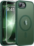FNTCASE for iPhone 17e/ iPhone 16e Case, Fit for Magsafe, Screen Protector | Translucent Matte Magnetic Back, 14FT Military Grade Drop Protection, Shockproof Protective Phone Cover, Green by FNTCASE