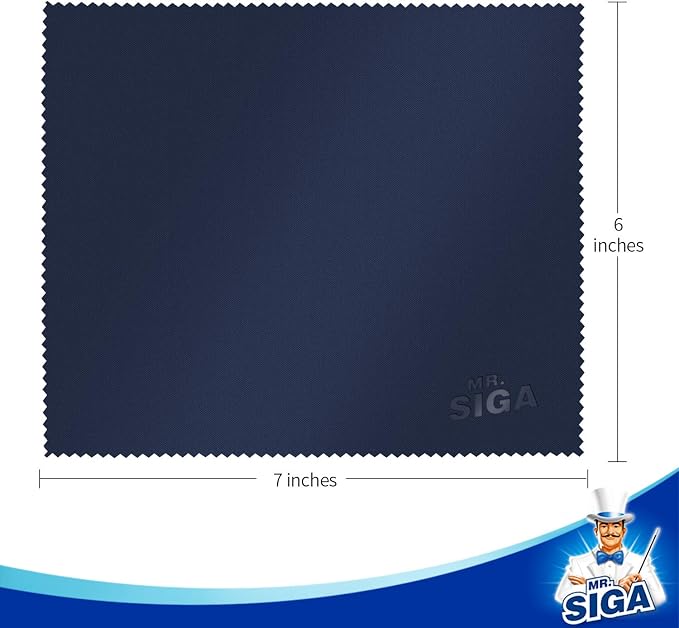 MR.SIGA Microfiber Glasses Cleaning Cloth, Spectacle Cleaner Cloth, 6 Pack | Microfiber Cleaning Cloths for Lens, lint free glasses cloth for camera, screen, glasses lens cleaner, 15 x 18 cm(6 x 7 inch) - Image 2
