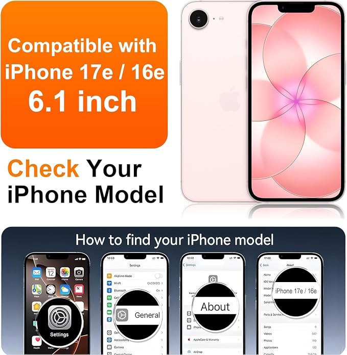 for iPhone 17e Case Clear,Magnetic iPhone 17e/16e Case with Screen Protector [Compatible with MagSafe], Shockproof TPU Cover for iPhone 17e/16e Phone Cases-Transparent - Image 2