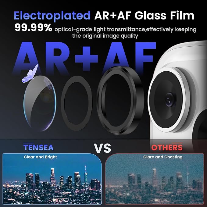 Tensea Camera Lens Protector Compatible for iPhone 17 Pro Max/17 Pro | Metal Aluminum Alloy Tempered Glass Cover Camera Screen Protector Accessories, Case Friendly - Image 3