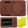Case for Kodak PIXPRO FZ55, FZ55 accessories | Soft Silicone Protective Case Removable Lens Cover, Comes with 2 Screen Protectors and 1 Wrist Strap. (Brown) by SZHSYJY