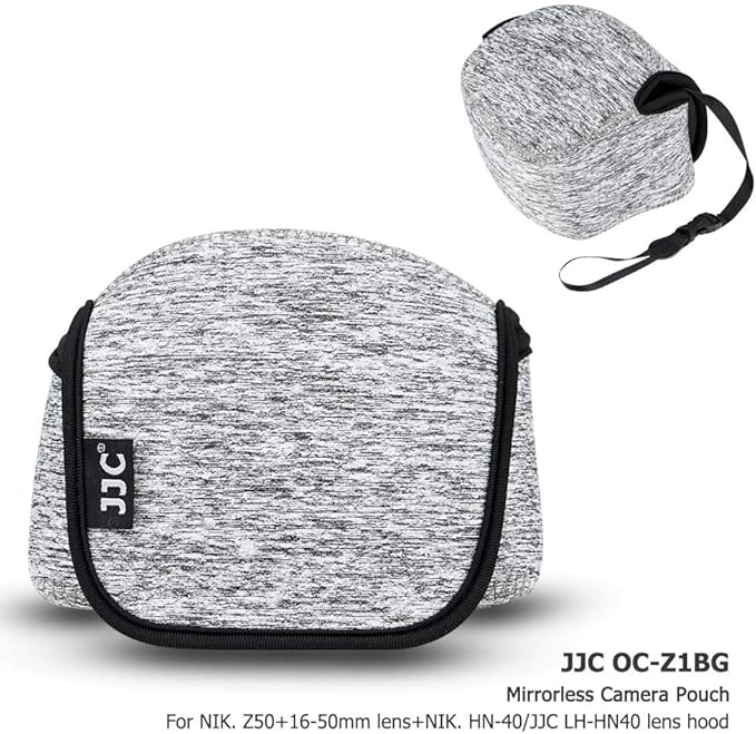 Neoprene Camera Sleeve Case for Nikon Z50II/Sony ZV-E10 II +16-50mm lens | fits for X-T50 + XC15-45mm Compact Camera, 6mm thick Neoprene, Anti Scratch. Touch-fastening flap. without strap, - Image 3