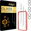 Ailun Screen Protector + Camera Lens Protector for iPhone 16, 3+3 Pack | 6.1 inch, Installation Frame, Case Friendly, Tempered Glass Film, Not for iPhone 16e/16 Pro/Plus/Pro Max by Ailun