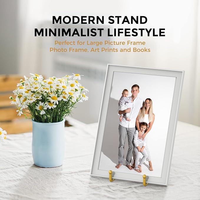 TR-LIFE 8 Inch Large Plate Stands for Display - Metal Plate Holder Display Stand + Frame Holder Stand for Picture, Decorative Plate, Platter, Plaques, Book, Photo Easel Tabletop (Gold 2 Pack) - Image 5