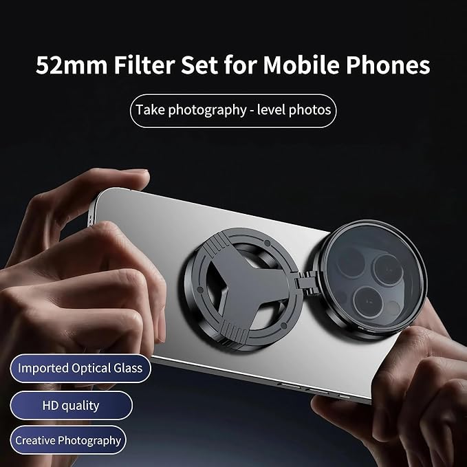 for MagSafe 52mm Phone Camera Filter Adapter Ring, Universal Magnetic Quick Release Mount, iPhone Photography Lens Filters - Image 2