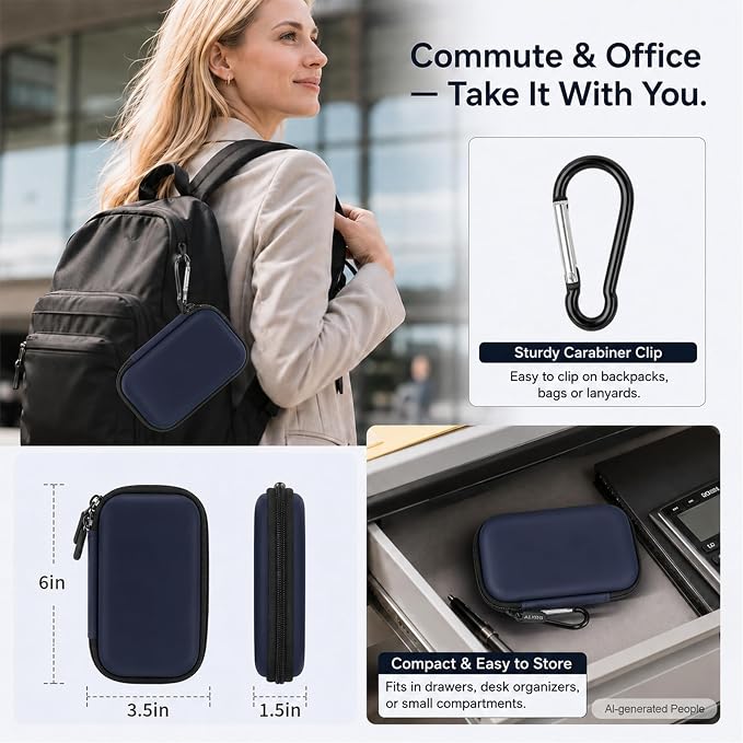 ALKOO Flash Drive Case USB Storage Case, Thumb Drive Holder, Holds 8, Black | Hard Shell, 8 Elastic Slots for USB Drives and SD/Memory Cards, Portable Travel and Office Organizer, Case Only, Black - Image 5