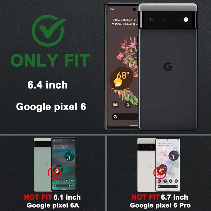 Gritup for Phone Case Pixel 6: Google Pixel 6 Case with 2*Screen Protector | Magnetic Stand & Slide Camera Cover | Shock Proof Military-Grade Funda para Pixel-6 Cover, Pink - Image 3