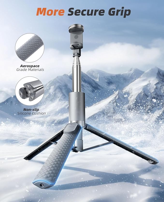 Tripod for iPhone, Selfie Stick with Remote, Stable & Durable Phone Tripod | Portable Travel Cell Phone Stand, Extendable All-in-1 Tripod for Video Recording Compatible with iPhone Android - Image 4