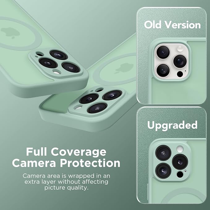 CAPRARO for iPhone 14 Pro Case, Compatible with MagSafe Mint Green | Upgraded [Full Camera Protection] Shockproof Protective Slim Translucent Matte Magnetic Phone Case 6.1'', Mint Green - Image 6