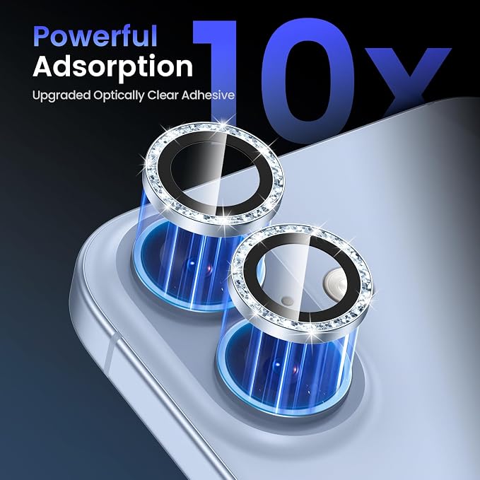 Tensea for iPhone 17 Camera Lens Protector Bling, Camera Screen Cover | Camera Screen Protector, Metal Individual Ring with 9H Tempered Glass for iPhone17, HD Clear, Easy Install, Full Protection - Image 4