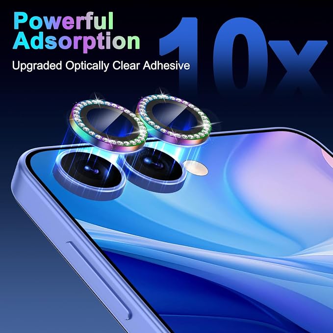 Meshine for Samsung Galaxy Z Flip 7 Camera Lens Protector,Scratch Proof,Strong Adsorption,9H Hardness with Metal Ring Camera Cover,Ultra Thin Case Friendly, Accessories Lens Protector,Shiny Colorful - Image 5