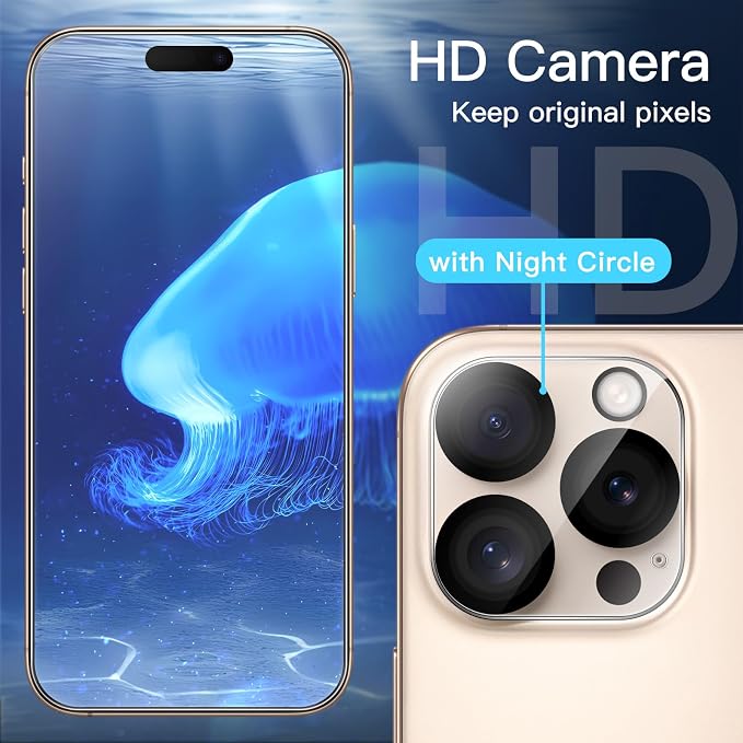 JETech Privacy Screen Protector for iPhone 16 Pro Max, 2+2 Pack | Anti-Spy Tempered Glass, with Camera Lens Protector, Easy Installation Tool - Image 6