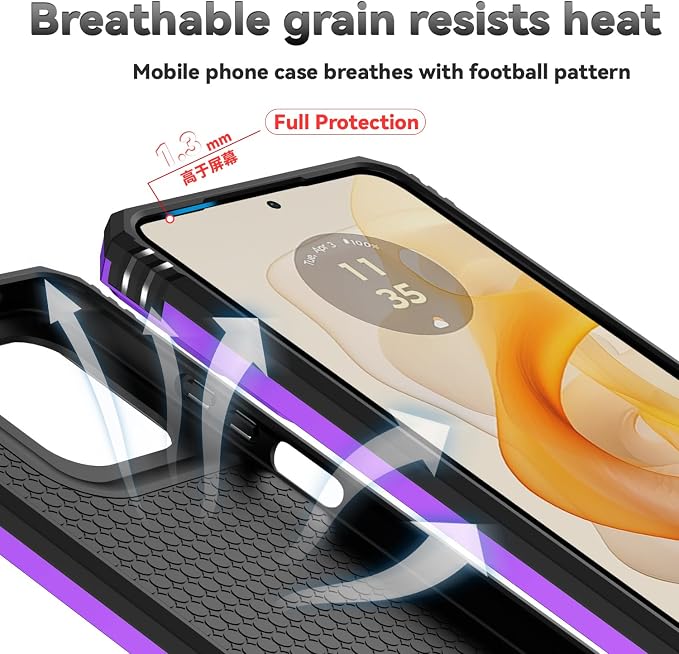 for Motorola Moto G 2025 / Moto G 2026 / Moto G Play 2026 Case, with Slide Camera Cover HD Screen Protector [Military Grade 16ft. Drop Tested] Ring Holder Kickstand Protective Phone Case, Purple - Image 9