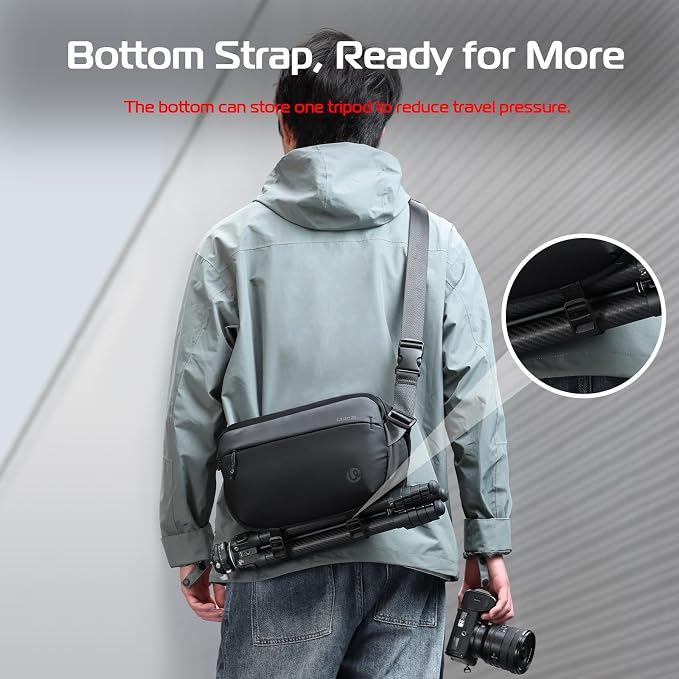 ULANZI 10L Camera Sling Bag, Water-Resistant Camera Case with Tripod Holder | DSLR/SLR/Mirrorless Camera Bags Crossbody for Photographers Video Photo Live Travel Outdoor Work Photography Accessories - Image 7