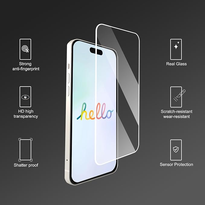 Ailun Screen Protector + Camera Lens Protector for iPhone 16 Plus, 3+3 Pack | 6.7 inch, Camera Lens Protector, Installation Frame, Case Friendly, Tempered Glass - Image 2