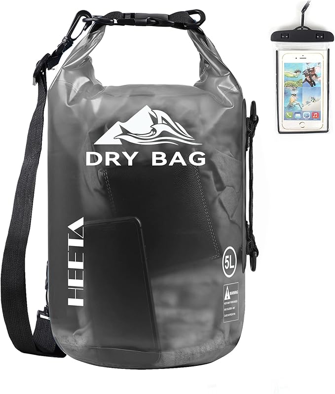 HEETA Dry Bag Waterproof Backpack with Phone Case 5L/10L/20L/30L/40L | Roll Top Lightweight Dry Storage Bag for Women Men, Travel Boating Kayaking Paddle Board Camping Beach Essentials Accessories by HEETA