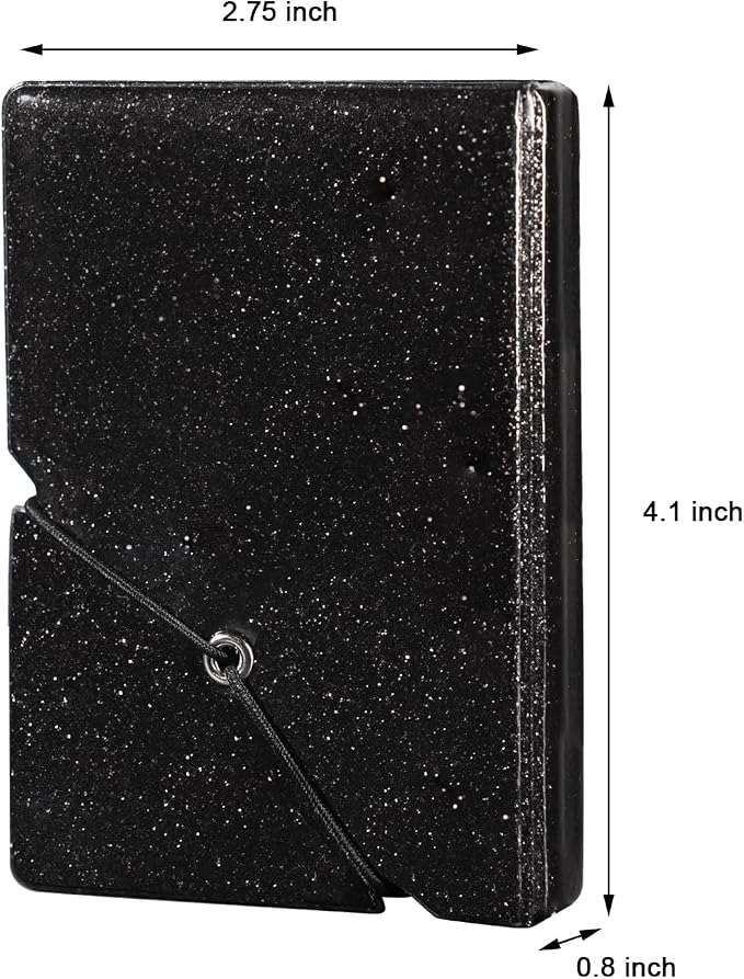 2x3 Instax Mini Photo Album, 28 Pockets. Glitter Black, 1PK | Portable Wallet Size Album Stores 2x3 inch Instant Photos. Fits Polaroid, Instax Mini, Kodak Mini Prints and Zink. - Image 2