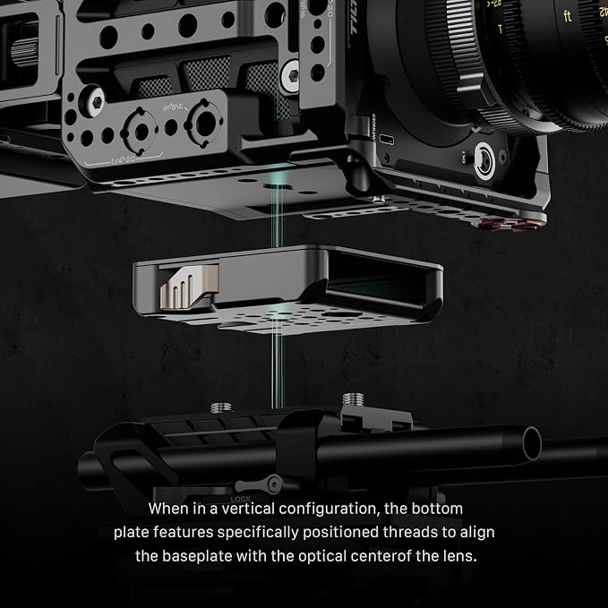 Tilta Camera Modular Full Cage Compatible with Blackmagic Pyxis 6K/ Pyxis 12K | Quick Release Bottom Plate | NATO Rai | Arri Rosette, Cold Shoe, SSD Mount | Multi-Thread Accessory Support | Modular camera cage with NATO rail and ARRI rosette for riggin... - Image 6