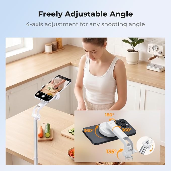 K&F CONCEPT 72" Selfie Stick for iPhone, Phone Tripod with Light | Clip & Magnetic, Light, Remote, 1s Open & Close, Compatible with iPhone 17-12 Osmo Pocket 4/3 Luna Ultra, X97C6 - Image 7