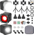 SmallRig 3 Pack RM01 Mini LED Video Lighting Kit, Lume Cube Camera Light | Dimmable 5600K CRI95, Portable, Waterproof, with 8 Color Filters, Barndoor, Diffuser, for Macro Photography, Stop Motion by SmallRig