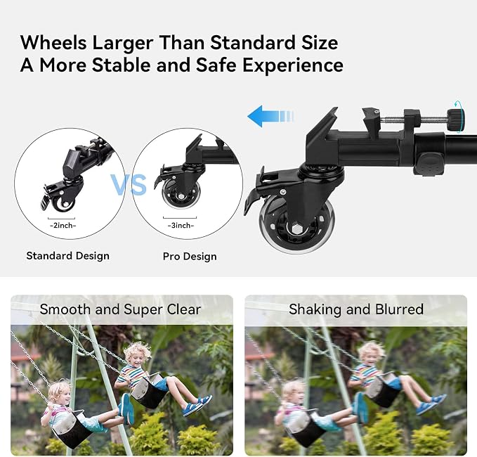 SmallRig Universal Photography Tripod Dolly, Heavy Duty with 3" Rubber Wheels, Adjustable Legs and Carry Bag, 33 lbs Capacity Tripod Wheels for Canon for Sony Cameras Camcorder Video Lighting- 3986 - Image 3