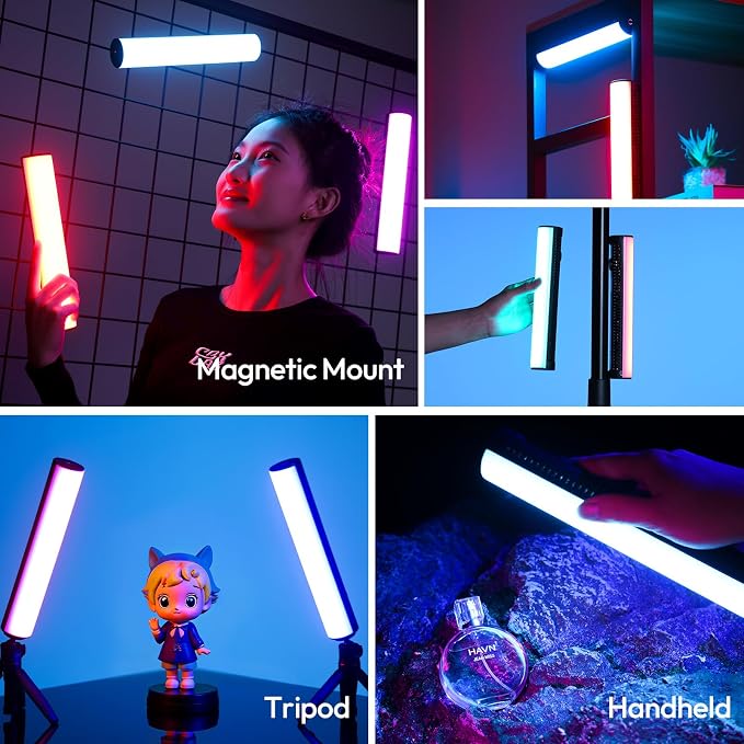 ULANZI B15RGB Magnetic RGB Light Wand - Handheld LED Video Light Stick with Diffuser, 3300mAh 1800-9000K 20 Effect Dimmable Camera Tube Light for Video Recording Studio Photography TikTok YouTube Vlog - Image 7