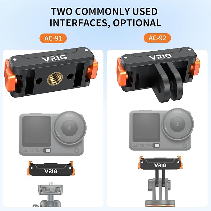 VRIG Magnetic Mount Adapter for DJI OSMO Action 6/5/4/3/Osmo 360/Osmo Nano, Quick-Release Extension Base Bracket with Adapter Connector for Tripod, Selfie Sticks, Vlogging Accessories - Image 4