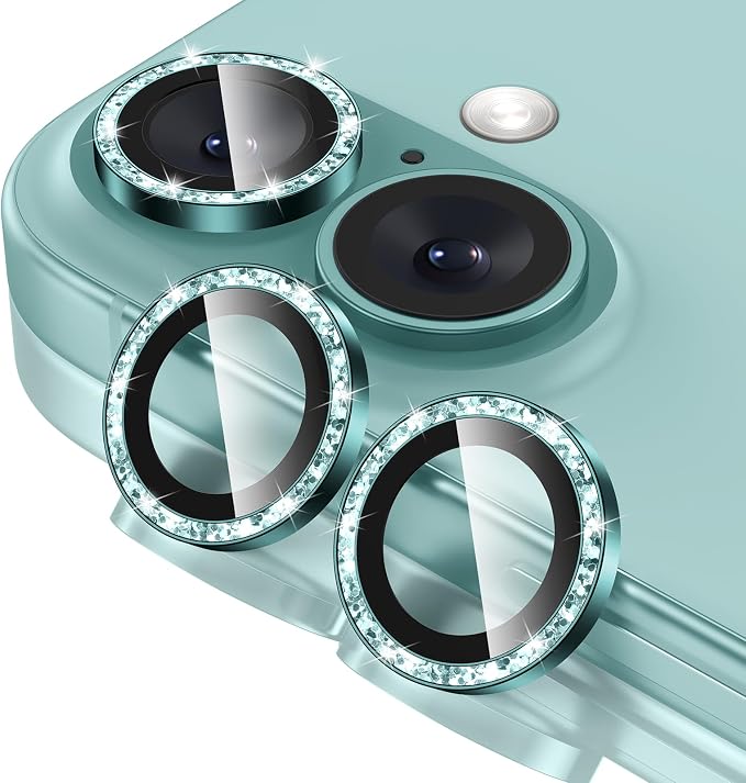 Tensea for iPhone 16/16 Plus Camera Lens Protector Bling, Camera Cover | 9H Tempered Glass Camera Screen Protector, Metal Individual Ring for iPhone16 6.1inch/ 16Plus 6.7inch, HD Clear, Easy Install by Tensea
