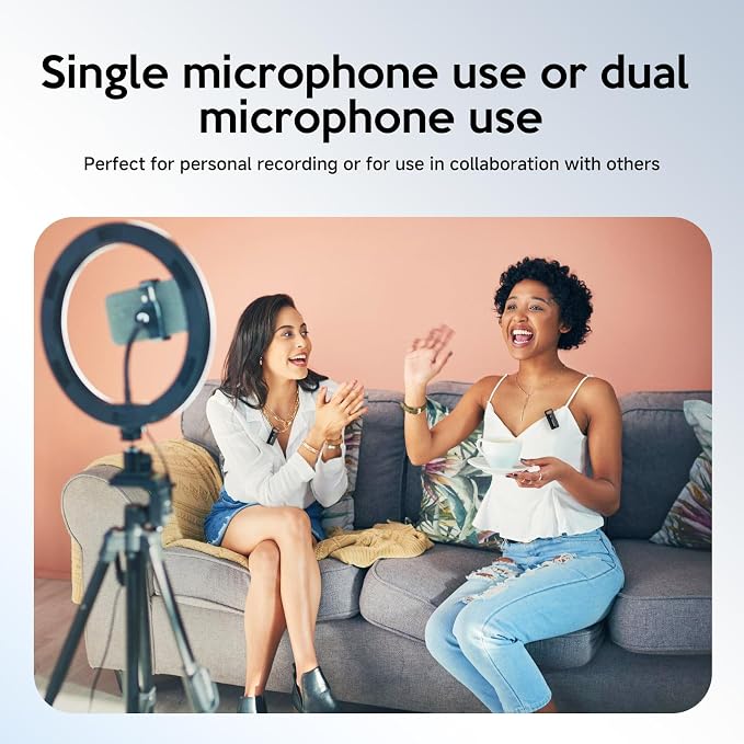 Wireless Lavalier Microphone with AI Noise Reduction & Voice Changer-Plug-and-Play, Mini Portable, Wireless Transmission for iPhone/Android Vlogging, Interviews & Live Streaming - Image 6